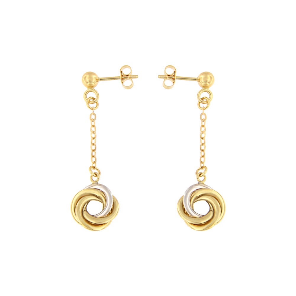 18ct gold Long drop spiral earrings