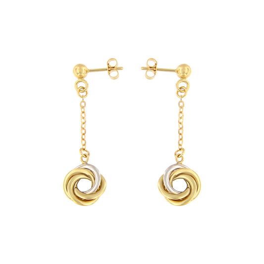 18ct gold Long drop spiral earrings