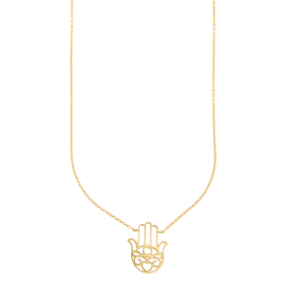 18ct gold Fatima hand necklace