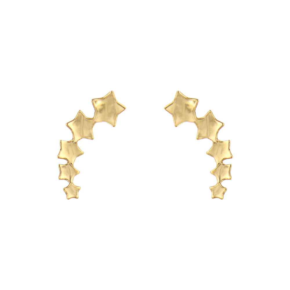 18ct gold 5 star stud earrings