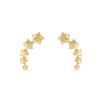 18ct gold 5 star stud earrings