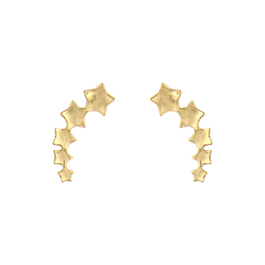 18ct gold 5 star stud earrings