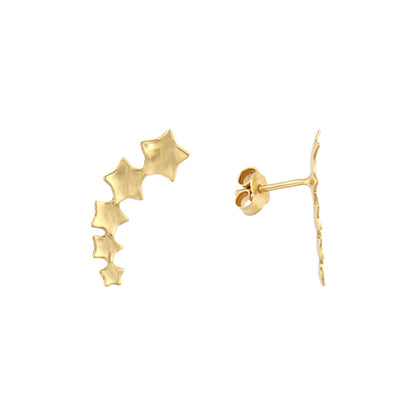 18ct gold 5 star stud earrings