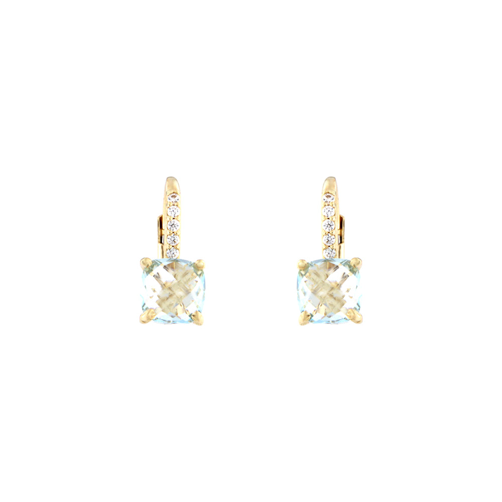 18ct gold Blue stone earrings