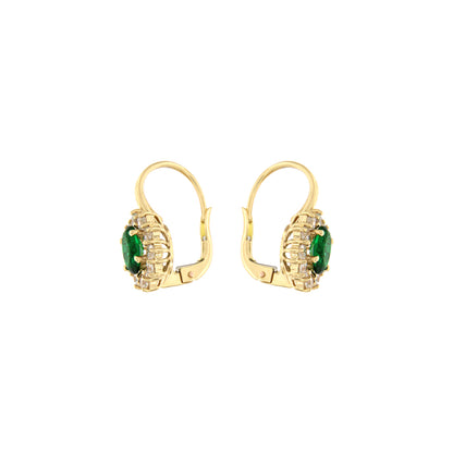 18ct gold Green stone earrings