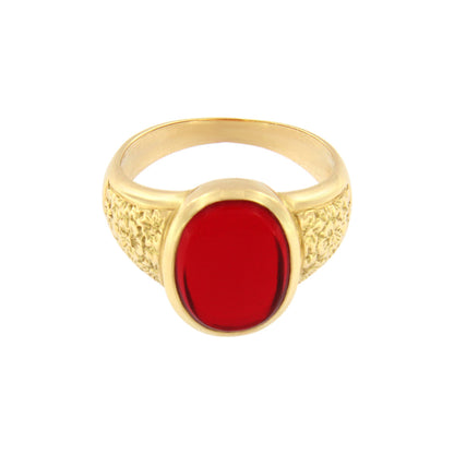 18ct gold Oval red stone ring