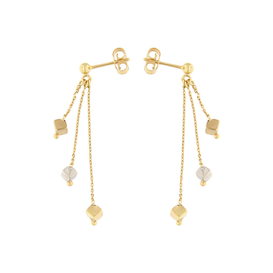 18ct gold Two gold cube earrings