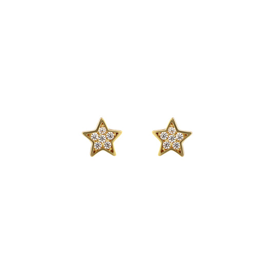 18ct gold Star stud earrings