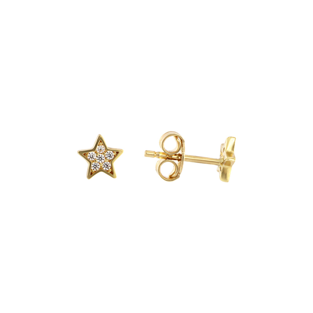 18ct gold Star stud earrings