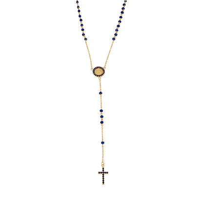 18ct gold Rosary necklace blue