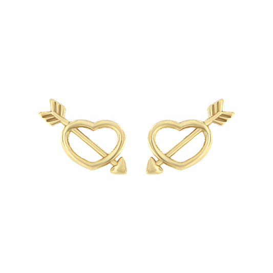 18ct gold Cupid stud earrings