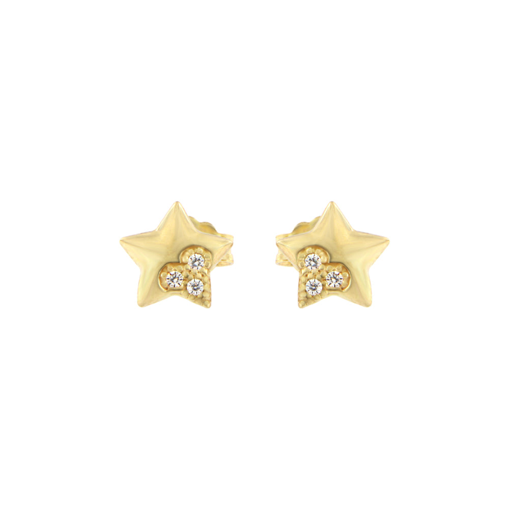 18ct gold Star stud earrings