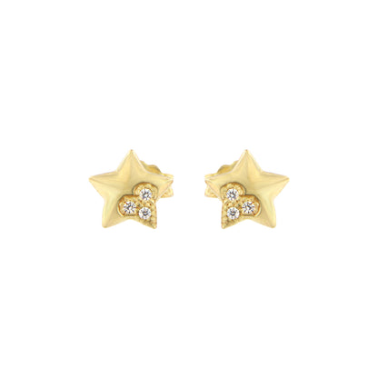 18ct gold Star stud earrings