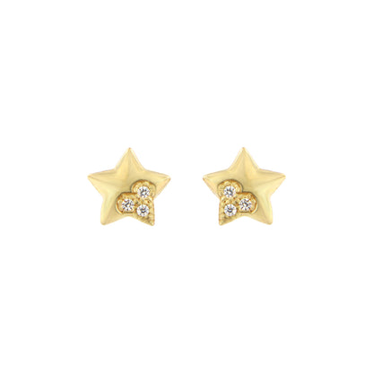 18ct gold Star stud earrings