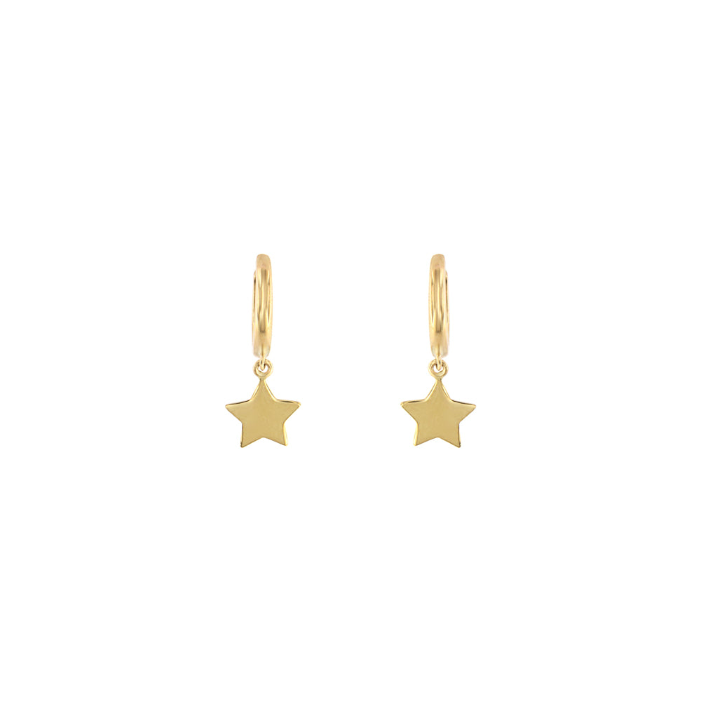 18ct gold Star Hoop earrings