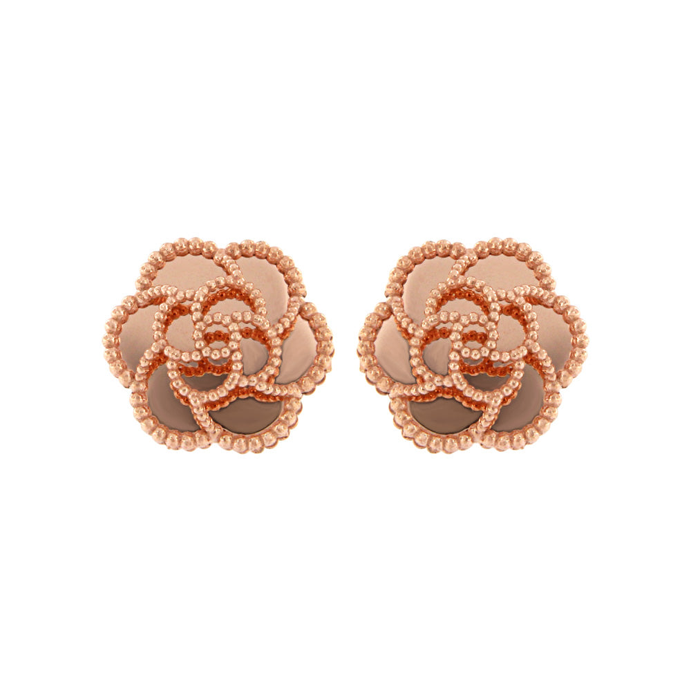 18ct gold Rose gold flower stud earrings