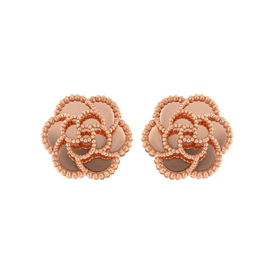 18ct gold Rose gold flower stud earrings