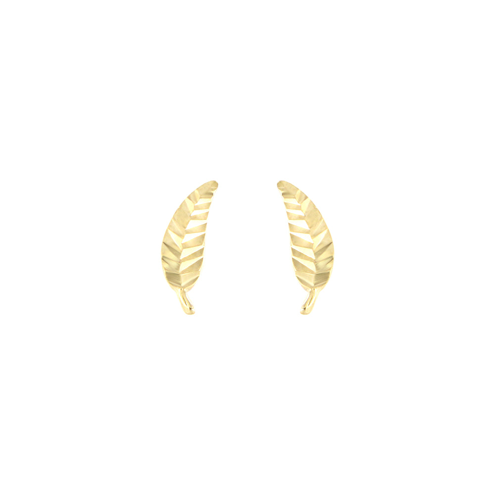 18ct gold Leaf stud earrings