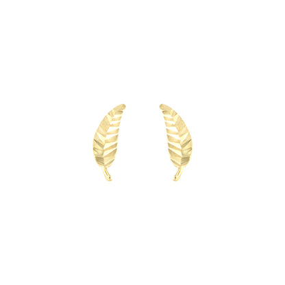 18ct gold Leaf stud earrings