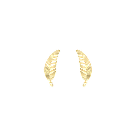 18ct gold Leaf stud earrings