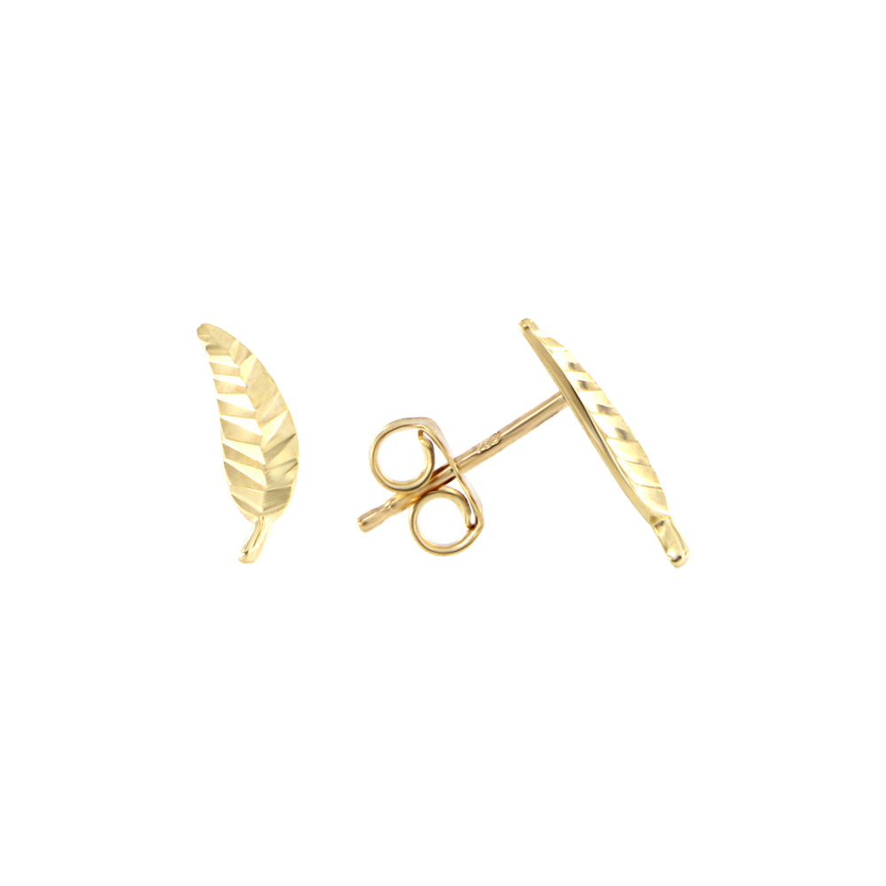 18ct gold Leaf stud earrings