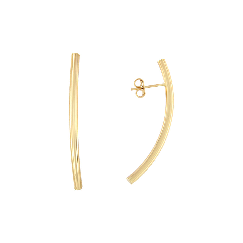 18ct gold Long tube earrings