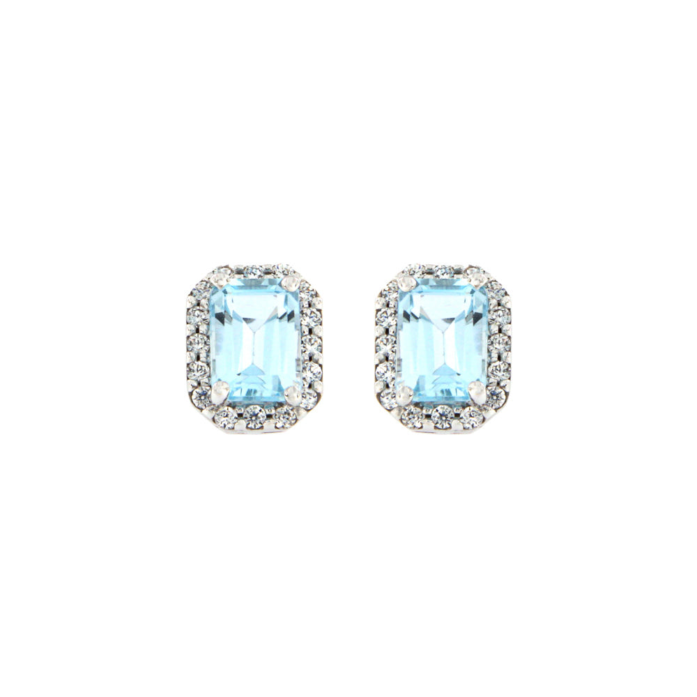 18ct gold Blue topaz stud earrings