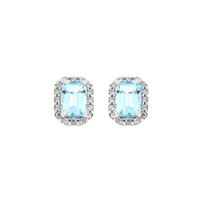 18ct gold Blue topaz stud earrings