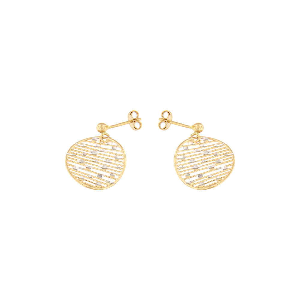 18ct gold Circle drop earrings