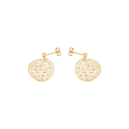 18ct gold Circle drop earrings