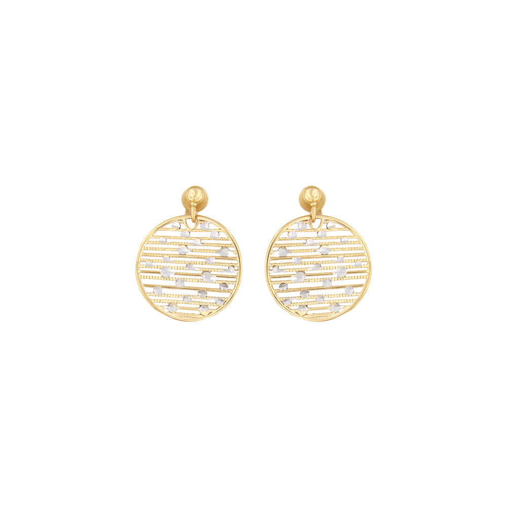 18ct gold Circle drop earrings