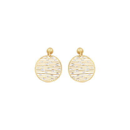 18ct gold Circle drop earrings