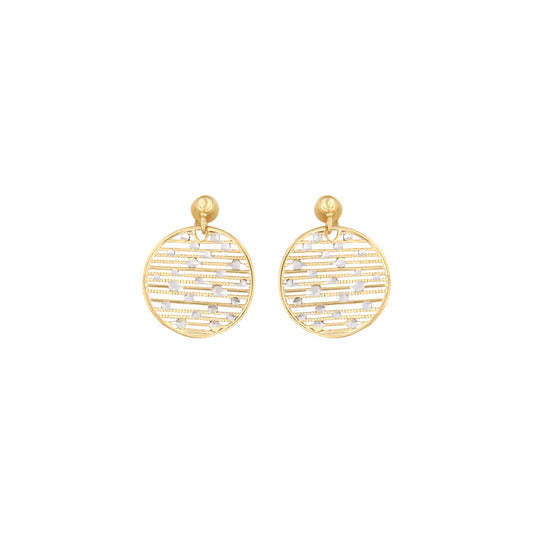 18ct gold Circle drop earrings