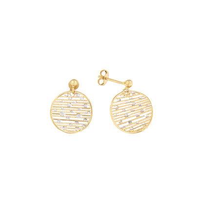 18ct gold Circle drop earrings