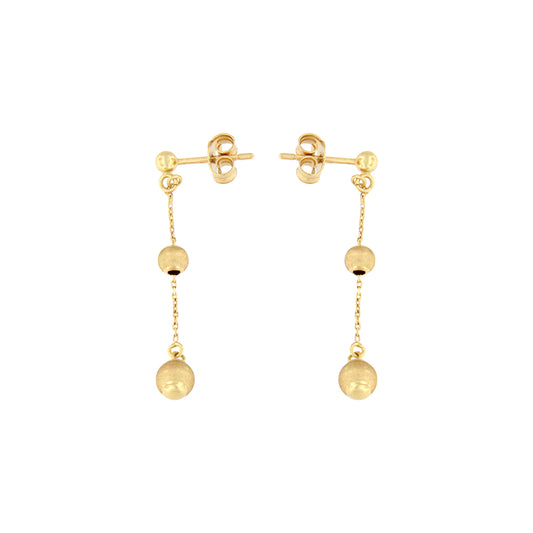 18ct gold Long ball earrings