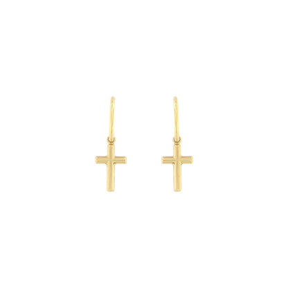 18ct gold Hoop earrings with cross charm