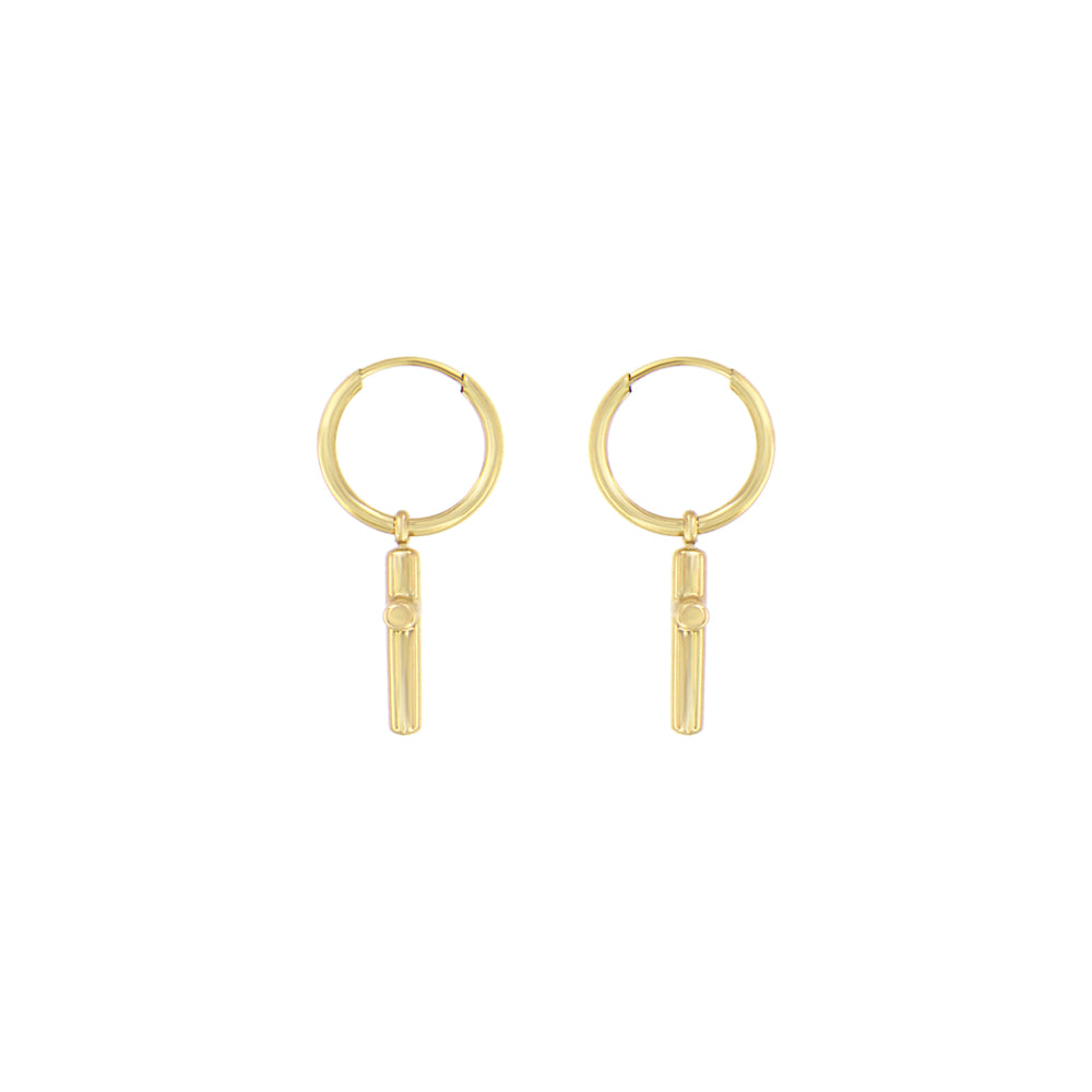 18ct gold Hoop earrings with cross charm