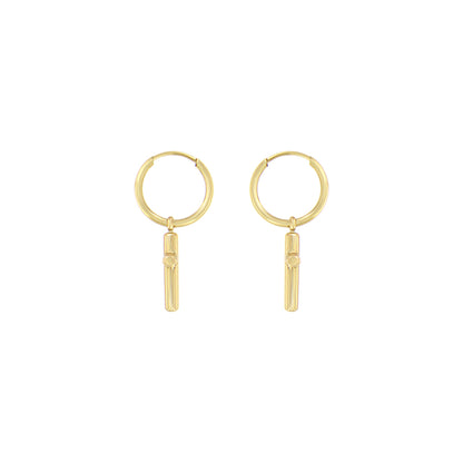 18ct gold Hoop earrings with cross charm