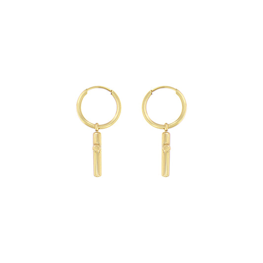 18ct gold Hoop earrings with cross charm