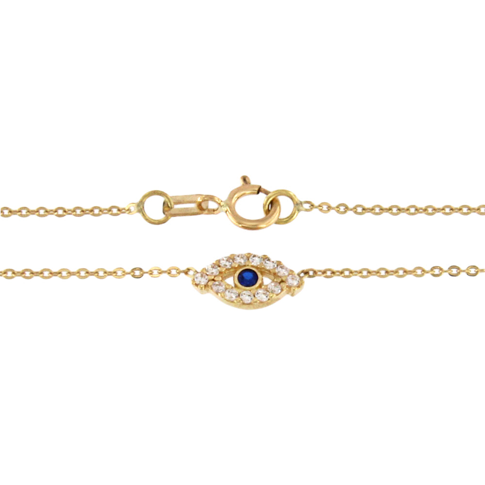 18ct gold Eye with stone necklace