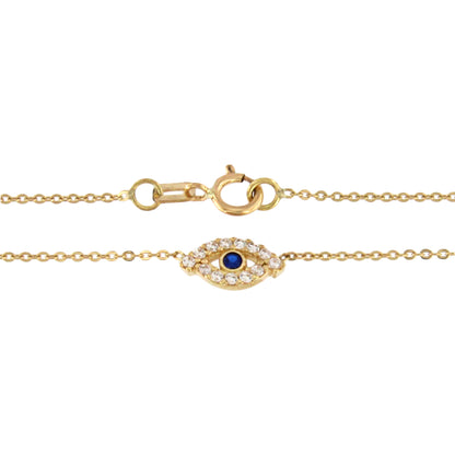 18ct gold Eye with stone necklace