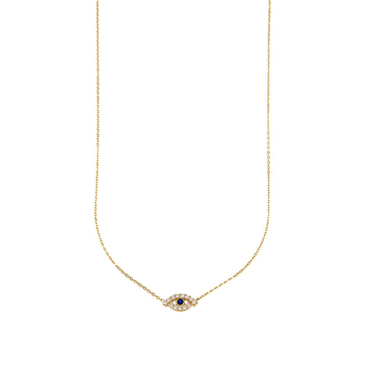 18ct gold Eye with stone necklace