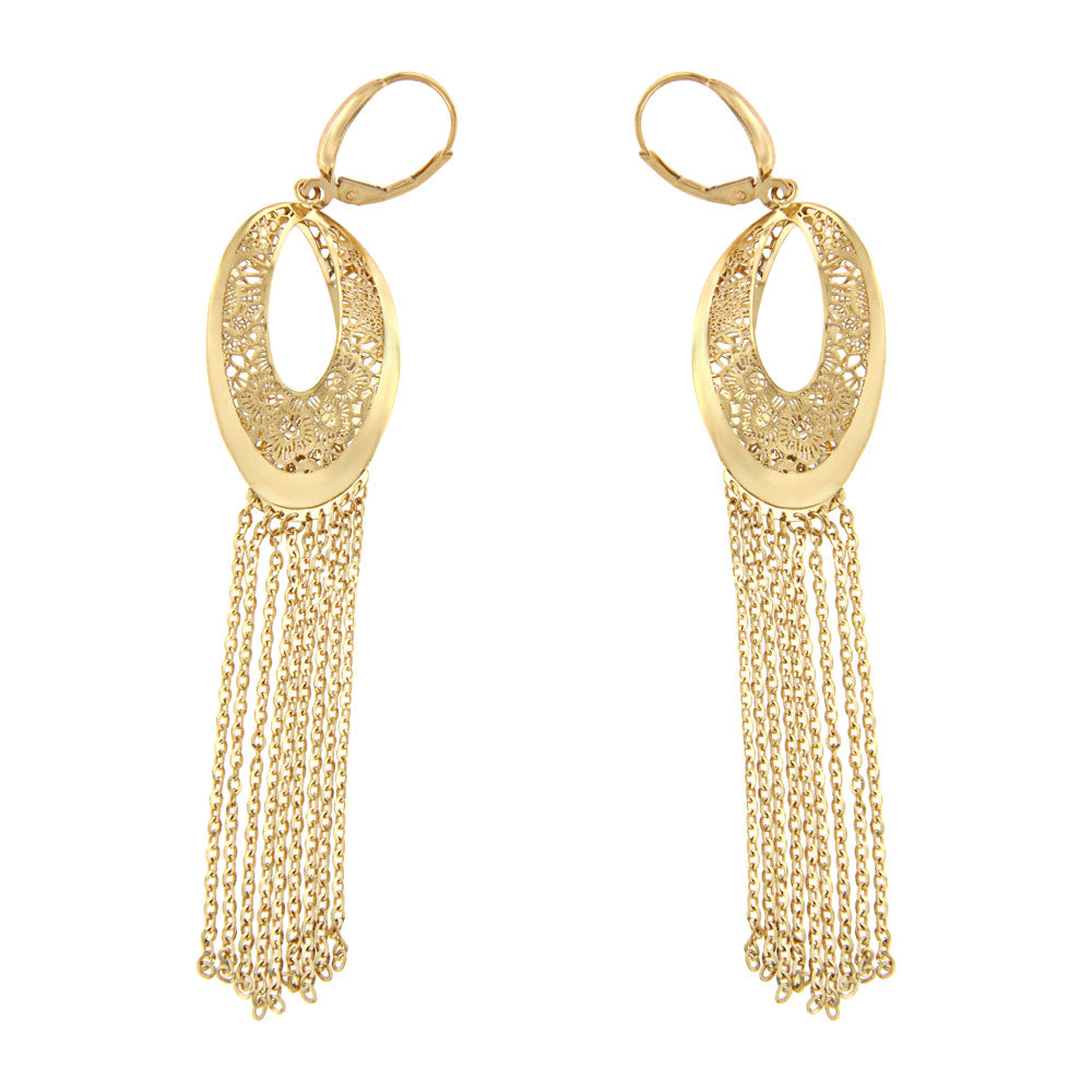 18ct gold Long drop earrings