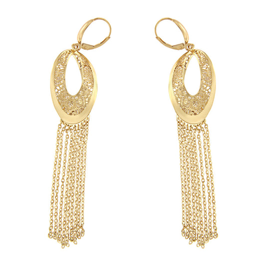 18ct gold Long drop earrings