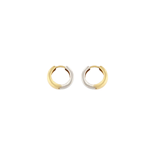 18ct gold Bicolor hoop earrings