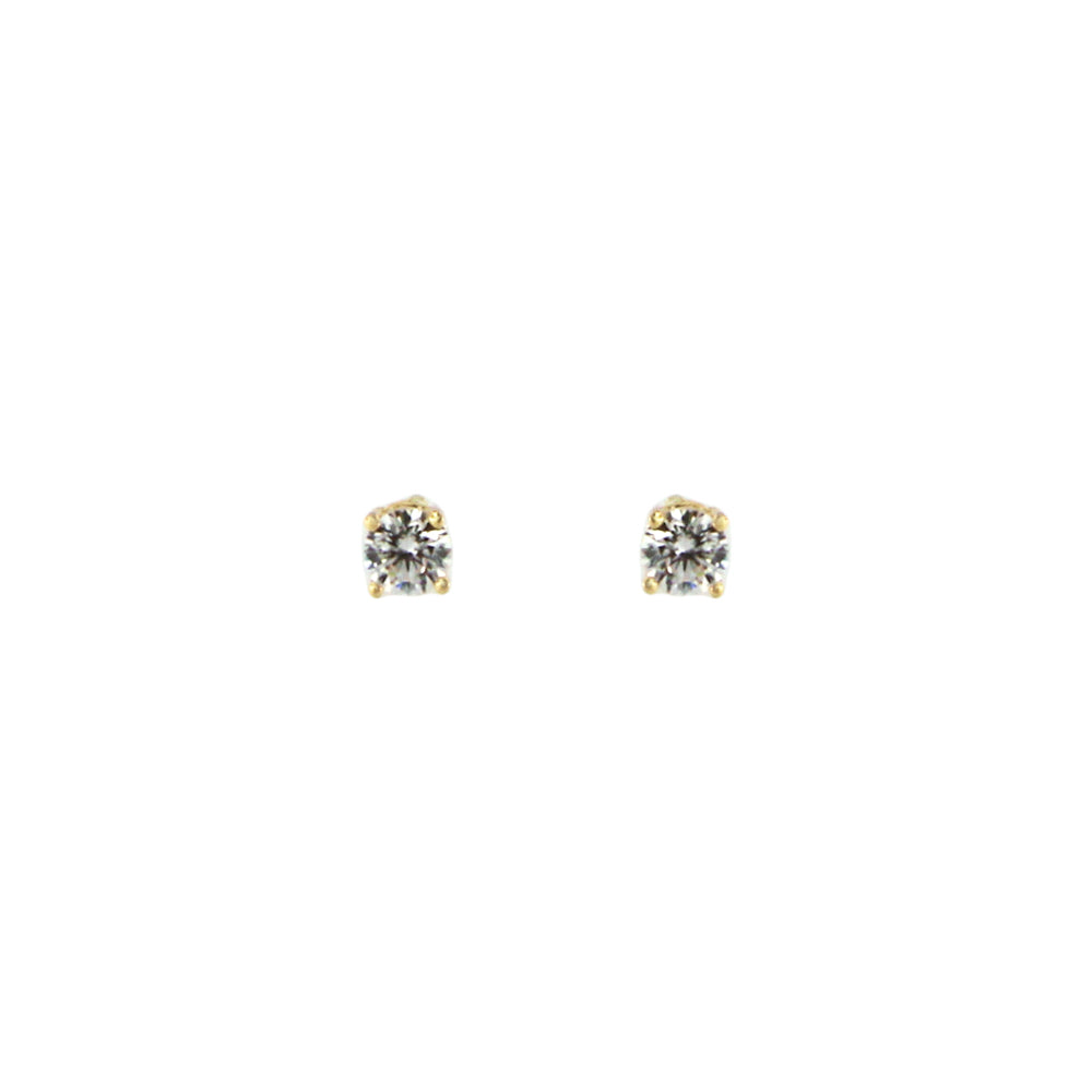 18ct gold White stone stud earrings