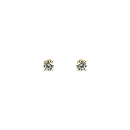 18ct gold White stone stud earrings