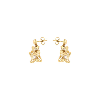 18ct gold Flowers drop earrings