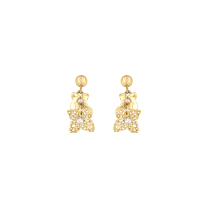 18ct gold Flowers drop earrings