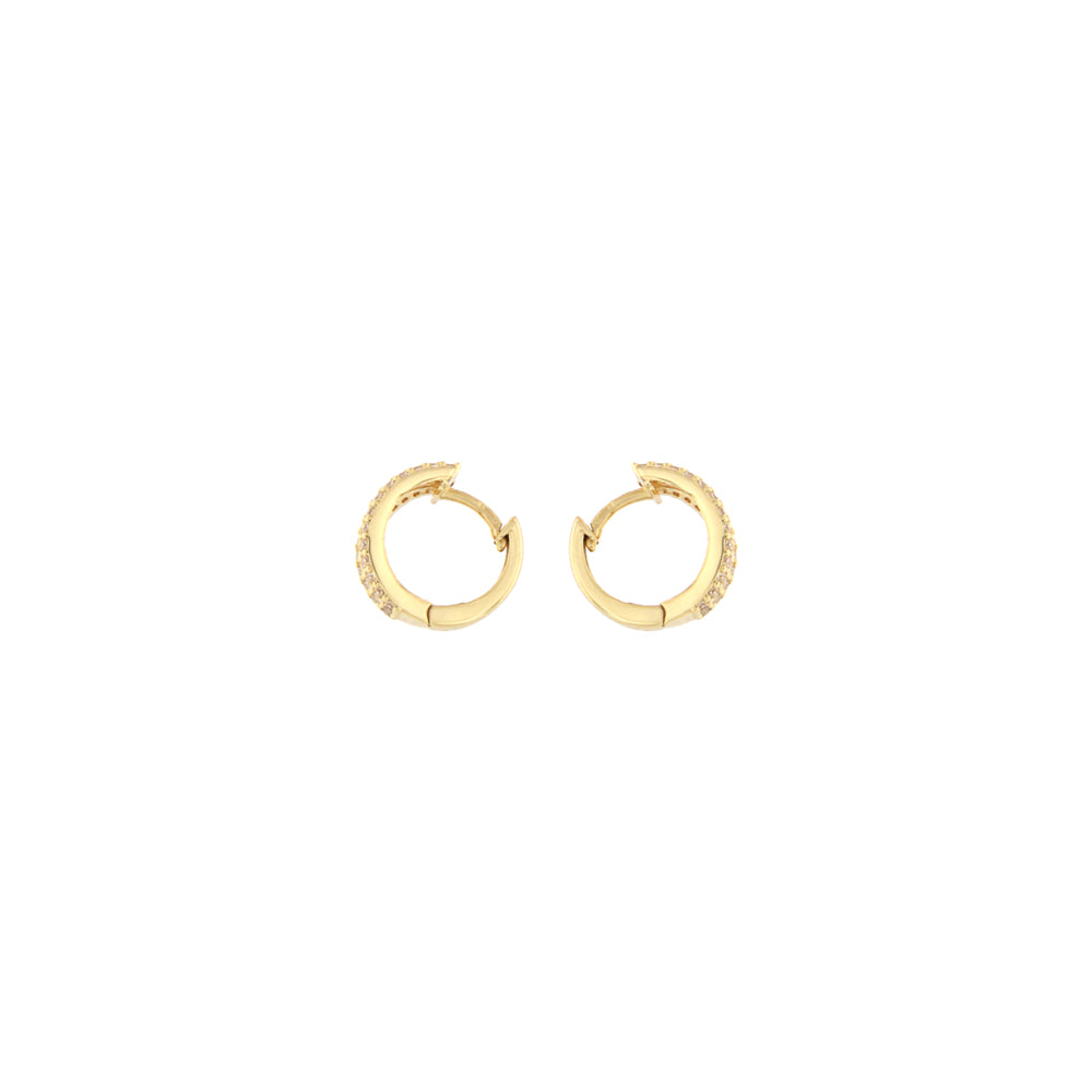 18ct gold Triple hoop earrings withe stones